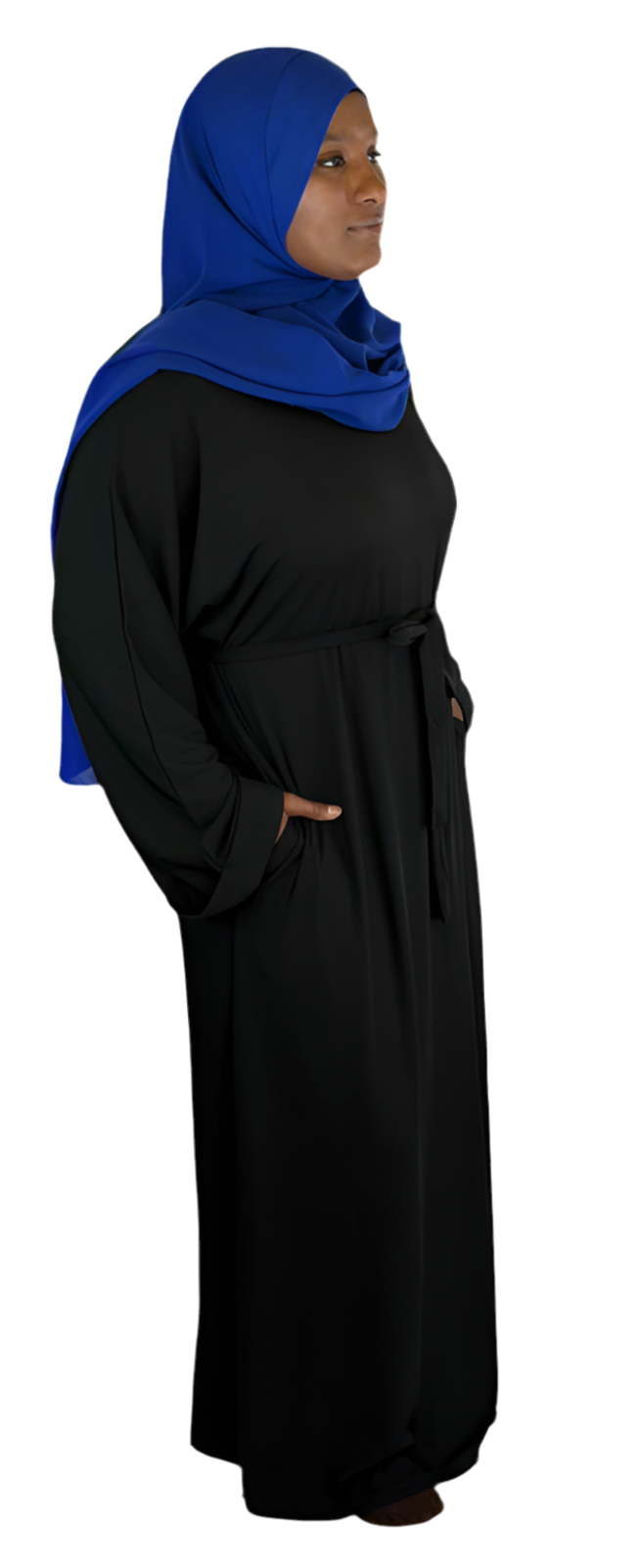 Ribbed Knit Abaya w Belt