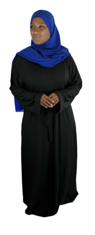 Ribbed Knit Abaya w Belt